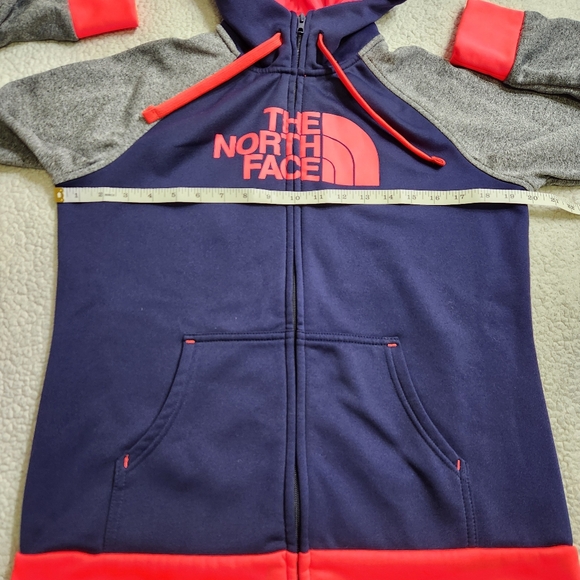 The North Face 1/2 Dome Colorblock Full Zip Hoodie Blue Grey Pink/Coral  Women M - Picture 7 of 10